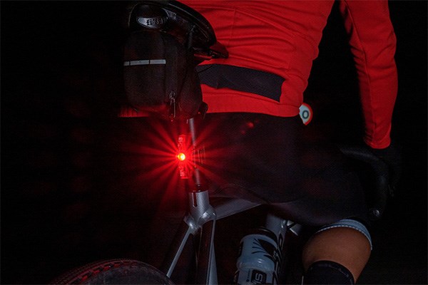Cateye rear bike light on a road bike